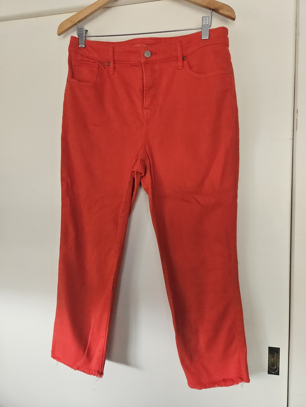 Chico's Vibrant Red Cropped Straight-Leg Jeans